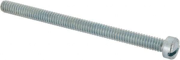 Value Collection - 1/4-20 UNC, 3-1/2" Length Under Head Slotted Drive Machine Screw - Fillister Head, Grade J82 Steel, Zinc-Plated Finish, Without Washer - Industrial Tool & Supply