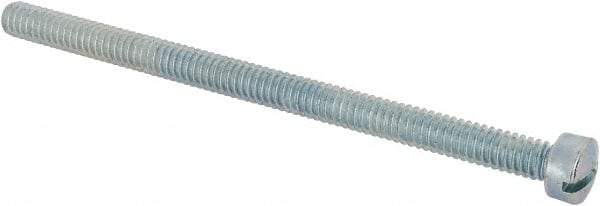 Value Collection - 1/4-20 UNC, 4" Length Under Head Slotted Drive Machine Screw - Fillister Head, Grade J82 Steel, Zinc-Plated Finish, Without Washer - Industrial Tool & Supply