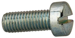 Value Collection - 1/4-28 UNF, 5/8" Length Under Head Slotted Drive Machine Screw - Fillister Head, Grade J82 Steel, Zinc-Plated Finish, Without Washer - Industrial Tool & Supply