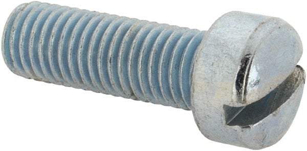 Value Collection - 1/4-28 UNF, 3/4" Length Under Head Slotted Drive Machine Screw - Fillister Head, Grade J82 Steel, Zinc-Plated Finish, Without Washer - Industrial Tool & Supply
