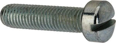 Value Collection - 1/4-28 UNF, 1" Length Under Head Slotted Drive Machine Screw - Fillister Head, Grade J82 Steel, Zinc-Plated Finish, Without Washer - Industrial Tool & Supply
