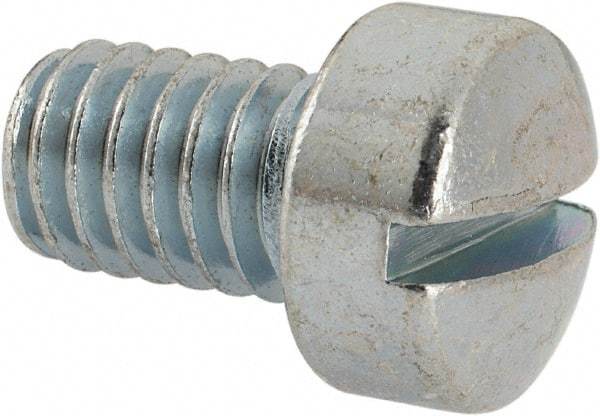 Value Collection - 5/16-18 UNC, 1/2" Length Under Head Slotted Drive Machine Screw - Fillister Head, Grade J82 Steel, Zinc-Plated Finish, Without Washer - Industrial Tool & Supply