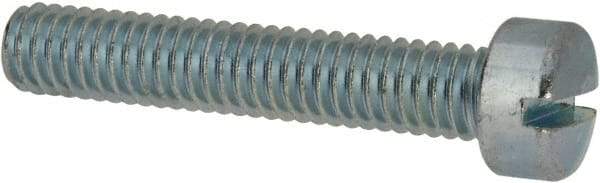 Value Collection - 5/16-18 UNC, 1-3/4" Length Under Head Slotted Drive Machine Screw - Fillister Head, Grade J82 Steel, Zinc-Plated Finish, Without Washer - Industrial Tool & Supply