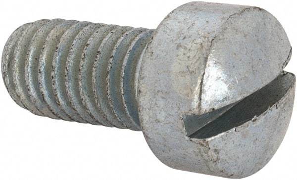 Value Collection - 3/8-16 UNC, 3/4" Length Under Head Slotted Drive Machine Screw - Fillister Head, Grade J82 Steel, Zinc-Plated Finish, Without Washer - Industrial Tool & Supply