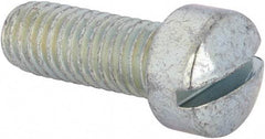 Value Collection - 3/8-16 UNC, 1" Length Under Head Slotted Drive Machine Screw - Fillister Head, Grade J82 Steel, Zinc-Plated Finish, Without Washer - Industrial Tool & Supply