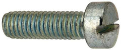 Value Collection - 3/8-16 UNC, 1-1/4" Length Under Head Slotted Drive Machine Screw - Fillister Head, Grade J82 Steel, Zinc-Plated Finish, Without Washer - Industrial Tool & Supply