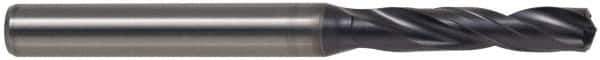 Kennametal - 6.5mm 140° Spiral Flute Solid Carbide Screw Machine Drill Bit - TiAlN Finish, Right Hand Cut, 34mm Flute Length, 79mm OAL, Standard Point, Straight Shank, Through Coolant - Industrial Tool & Supply