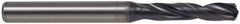 Kennametal - 6.5mm 140° Spiral Flute Solid Carbide Screw Machine Drill Bit - TiAlN Finish, Right Hand Cut, 34mm Flute Length, 79mm OAL, Standard Point, Straight Shank, Through Coolant - Industrial Tool & Supply