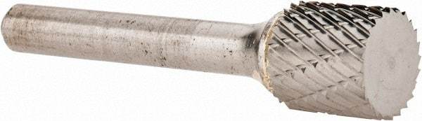 OSG - 1/2" Cut Diam, 1/4" Shank Diam, Cylinder Head Burr - Carbide, Flat End, 1/2" LOC, 2" OAL - Industrial Tool & Supply