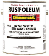 Rust-Oleum - 1 Gal White Gloss Finish Alkyd Enamel Paint - 278 to 509 Sq Ft per Gal, Interior/Exterior, Direct to Metal, <400 gL VOC Compliance - Industrial Tool & Supply