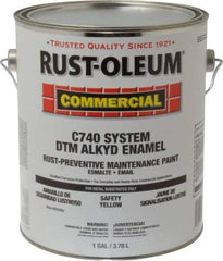 Rust-Oleum - 1 Gal Yellow Gloss Finish Alkyd Enamel Paint - 278 to 509 Sq Ft per Gal, Interior/Exterior, Direct to Metal, <400 gL VOC Compliance - Industrial Tool & Supply