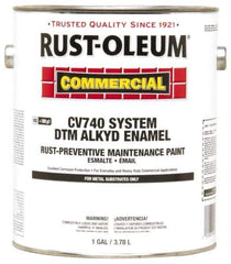 Rust-Oleum - 1 Gal Safety Red Gloss Finish Alkyd Enamel Paint - 278 to 509 Sq Ft per Gal, Interior/Exterior, Direct to Metal, <100 gL VOC Compliance - Industrial Tool & Supply