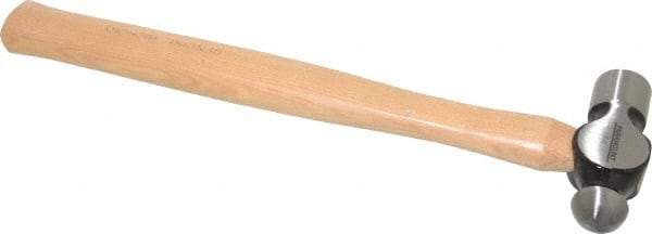 Paramount - 1/2 Lb Head Ball Pein Hammer - Wood Handle, 11-3/4" OAL - Industrial Tool & Supply