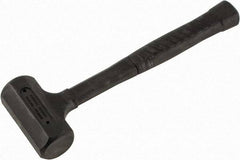 Paramount - 18 oz Head 1-1/2" Face Diam Rubber Dead Blow Hammer - 11-1/4" OAL, Rubber-Covered Steel Handle - Industrial Tool & Supply