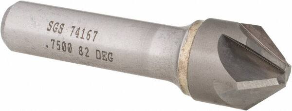 SGS - 3/4" Head Diam, 1/2" Shank Diam, 6 Flute 82° Solid Carbide Countersink - Industrial Tool & Supply