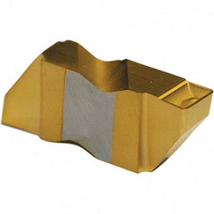 Tool-Flo - 3062FLG Grade GP3, 1.57mm Cutting Width Carbide Grooving Insert - 3.05mm Max Depth of Cut, Left Hand, 0.005 to 0.01" Corner Radius, TiN Finish - Industrial Tool & Supply