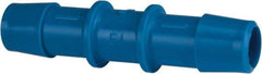 Made in USA - 1/2" Barb, HDPE Single Barbed Tube Straight Coupler - Blue, Male - Industrial Tool & Supply