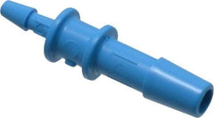 Made in USA - 1/4 x 1/8" Barb, HDPE Single Barbed Tube Reducer - Blue, Male - Industrial Tool & Supply