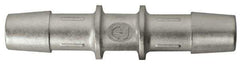 Made in USA - 0.695" Tube ID, Metal Barbed Straight Tube Coupler - Stainless Steel - Industrial Tool & Supply