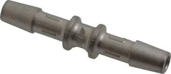 Made in USA - 0.127" Tube ID, Metal Barbed Straight Tube Coupler - Stainless Steel - Industrial Tool & Supply