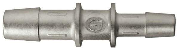Made in USA - 0.397 x 0.17" Tube ID, Metal Barbed Tube Reducer - Stainless Steel - Industrial Tool & Supply