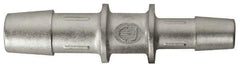 Made in USA - 0.397 x 0.17" Tube ID, Metal Barbed Tube Reducer - Stainless Steel - Industrial Tool & Supply