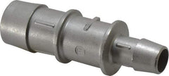 Made in USA - 0.695 x 0.417" Tube ID, Metal Barbed Tube Reducer - Stainless Steel - Industrial Tool & Supply