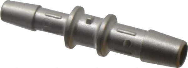 Made in USA - 0.160 x 0.121" Tube ID, Metal Barbed Tube Reducer - Stainless Steel - Industrial Tool & Supply