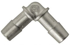 Made in USA - 0.695" Tube ID, Metal Barbed Tube Elbow - Stainless Steel - Industrial Tool & Supply