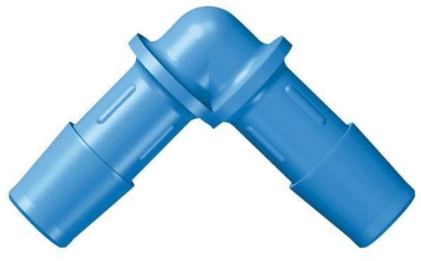 Made in USA - 1/2" Barb, HDPE Single Barbed Tube Elbow - Blue, Male - Industrial Tool & Supply