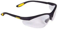 DeWALT - Clear Lenses, Framed Safety Glasses - Anti-Fog, Scratch Resistant, Black Plastic Frame, Size Universal, Wrap Around - Industrial Tool & Supply