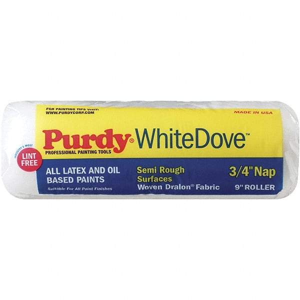 Purdy - 3/4" Nap, 9" Wide Paint General Purpose Roller Cover - Semi-Rough Texture, Dralon - Industrial Tool & Supply