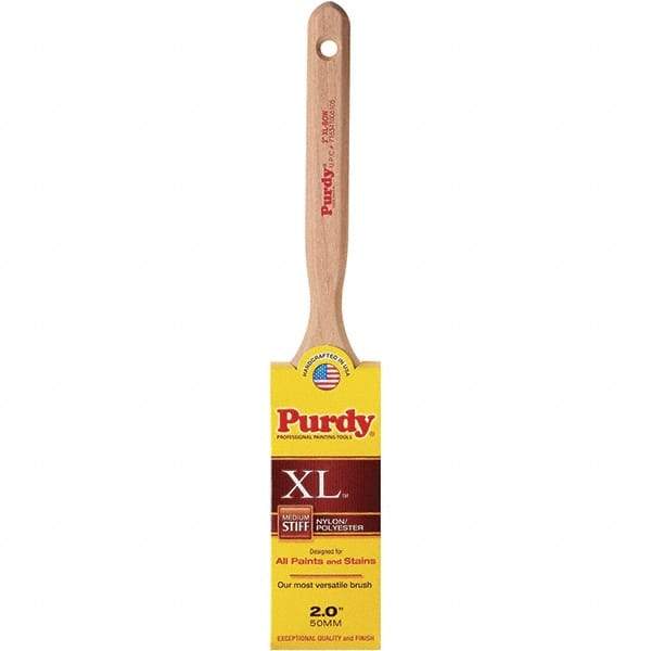 Purdy - 2" Flat Synthetic Sash Brush - 2-11/16" Bristle Length, 6" Wood Handle - Industrial Tool & Supply