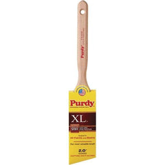 Purdy - 2" Angled Synthetic Sash Brush - 2-11/16" Bristle Length, 6" Wood Fluted Handle - Industrial Tool & Supply