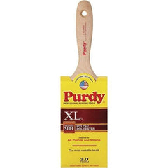 Purdy - 3" Flat Synthetic General Purpose Paint Brush - 3-7/16" Bristle Length, 6" Wood Beavertail Handle - Industrial Tool & Supply