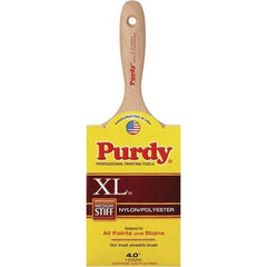 Purdy - 4" Synthetic General Purpose Paint Brush - 3-15/16" Bristle Length, 6" Wood Beavertail Handle - Industrial Tool & Supply