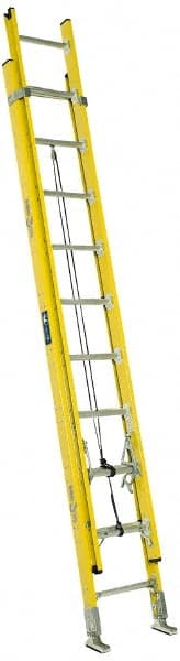 Louisville - 28' High, Type IAA Rating, Fiberglass Industrial Extension Ladder - Industrial Tool & Supply