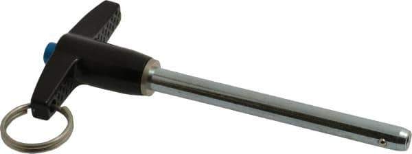 Gibraltar - 1/4" Diam, 2-1/2" Usable Length, T Handle, Quick Release Pin - Grade 4130 Steel, Zinc-Plated Finish - Industrial Tool & Supply