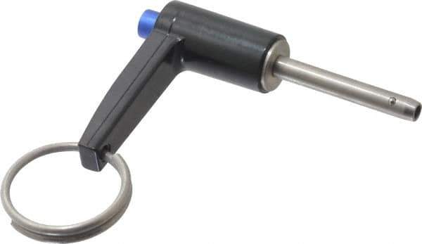 Gibraltar - 3/16" Diam, 1" Usable Length, L Handle, Quick Release Pin - Grade 17-4 Stainless Steel, Bright Finish - Industrial Tool & Supply