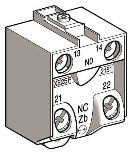 Telemecanique Sensors - NO/NC, Electrical Switch Contact Block - For Use with ZCD21, ZCKJ1, ZCKJ1D, ZCKL1, ZCKM1, ZCKS1, ZCP21 - Industrial Tool & Supply