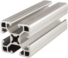 80/20 Inc. - 145 Inches Long x 1-1/2 Inches Wide x 1 Inch High, T Slotted Aluminum Extrusion - 0.781 Square Inches, Clear Anodized Finish - Industrial Tool & Supply
