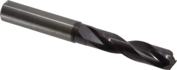 Guhring - 7/16" 140° Spiral Flute Solid Carbide Screw Machine Drill Bit - FIREX Finish, Right Hand Cut, 55mm Flute Length, 102mm OAL, SU Point, Straight Shank, Through Coolant - Industrial Tool & Supply