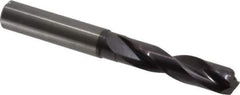 Guhring - 7/16" 140° Spiral Flute Solid Carbide Screw Machine Drill Bit - FIREX Finish, Right Hand Cut, 55mm Flute Length, 102mm OAL, SU Point, Straight Shank, Through Coolant - Industrial Tool & Supply