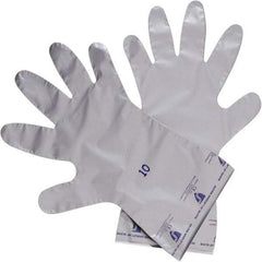 North - 14-1/2" Long, 2.7 mil Thick, Chemical Resistant Gloves - Silver - Industrial Tool & Supply