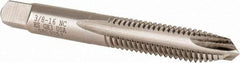 Hertel - 3/8-16 UNC, 3 Flute, Bright Finish, High Speed Steel Spiral Point Tap - Plug Chamfer, Right Hand Thread, 2-15/16" OAL, 3B Class of Fit - Exact Industrial Supply
