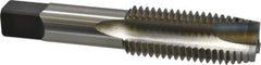 Hertel - 1-8 UNC, 3 Flute, Bright Finish, High Speed Steel Spiral Point Tap - Plug Chamfer, Right Hand Thread, 5-1/8" OAL, 3B Class of Fit - Exact Industrial Supply