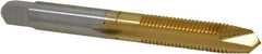 Hertel - 5/16-24 UNF, 2 Flute, TiN Finish, High Speed Steel Spiral Point Tap - Plug Chamfer, Right Hand Thread, 2-23/32" OAL, 3B Class of Fit - Exact Industrial Supply