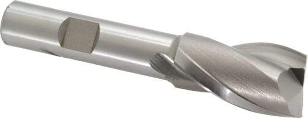 Hertel - 3/4", 1-5/16" LOC, 1/2" Shank Diam, 3-5/16" OAL, 2 Flute, Cobalt Square End Mill - Single End, Uncoated, Spiral Flute, 30° Helix, Centercutting, Right Hand Cut, Right Hand Flute - Industrial Tool & Supply