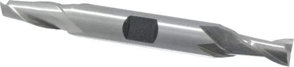 Hertel - 19/64", 9/16" LOC, 3/8" Shank Diam, 3-1/8" OAL, 2 Flute, High Speed Steel Square End Mill - Double End, Uncoated, Spiral Flute, 30° Helix, Centercutting, Right Hand Cut, Right Hand Flute - Industrial Tool & Supply