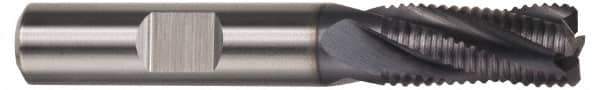 Hertel - 1/2" Diam, Fine Pitch, 1-1/4" LOC, 4 Flute Cobalt Roughing Square End Mill - TiCN Finish, 3-1/4" OAL, 1/2" Shank Diam, Single End, 30° Helix - Industrial Tool & Supply